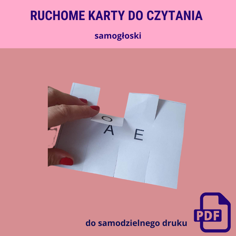 Ruchome karty do czytania - samogłoski
